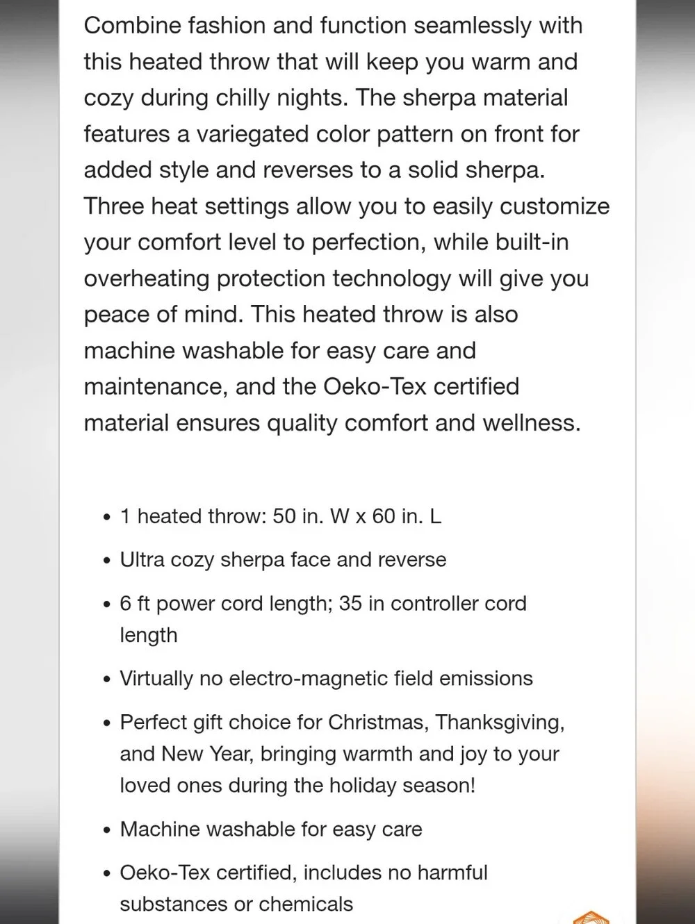 Sherpa Blue Berber Electric Throw Blanket